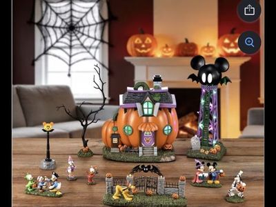 Disney Halloween Village Set 10-Piece Collectible Holiday Decor