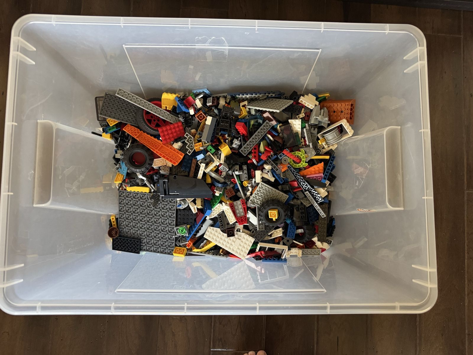 Bulk Loose LEGO Bricks and Building Pieces Lot in Plastic Storage Bin