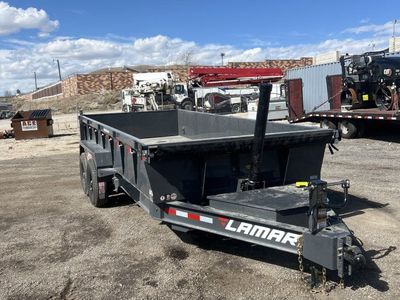 7x16 Lamar DT Dump Trailer - 24" Sides - 14K GVWR - Stabilizer Jacks, Telescopic