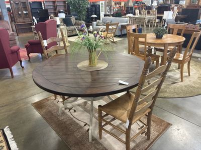 Round Dinning Table Wood And Iron