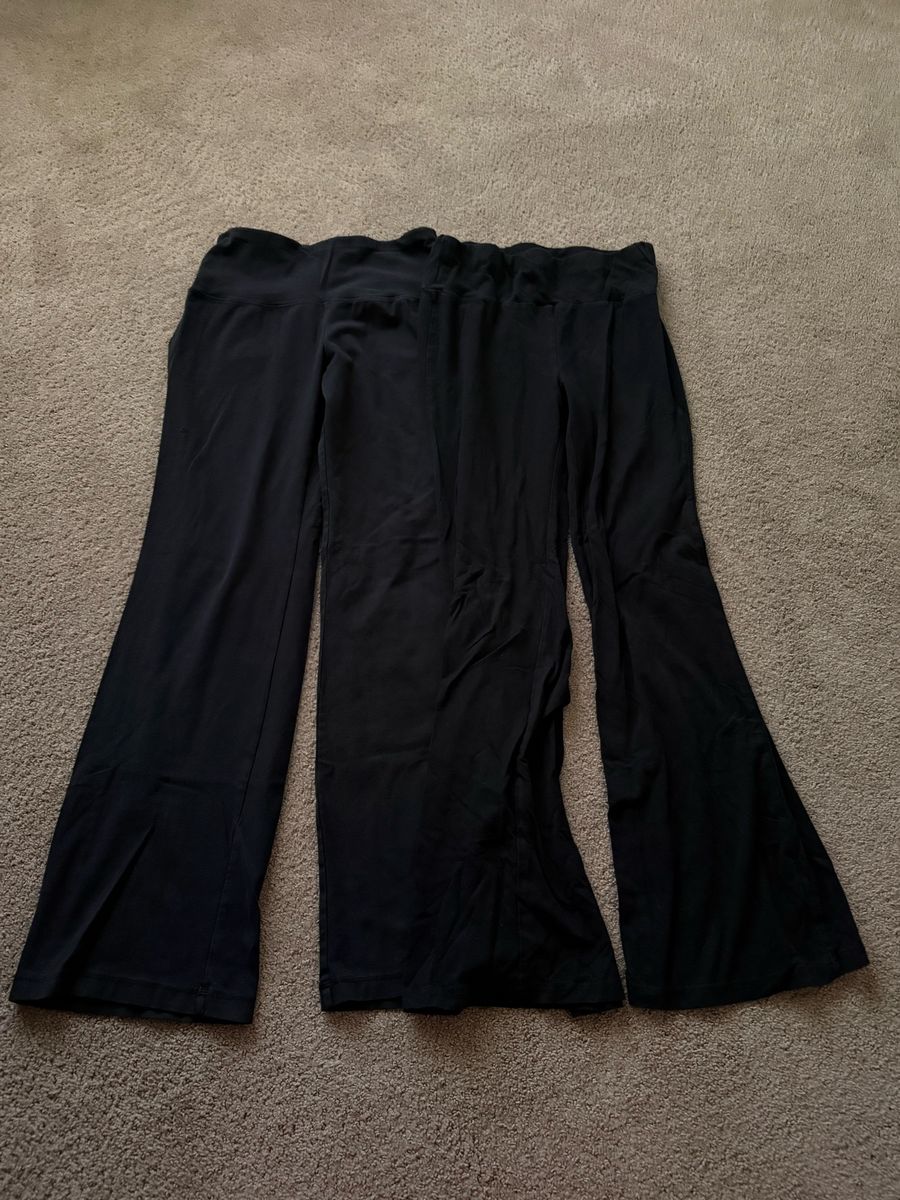 2 Pairs of Black Yoga Pants - Size Medium Activewear