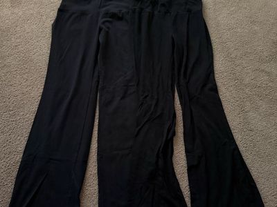 2 Pairs of Black Yoga Pants - Size Medium Activewear
