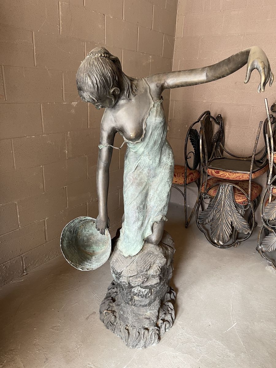 Antique Ch. Perrier Bronze Garden Fountain - 5 Fee