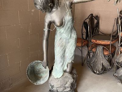 Antique Ch. Perrier Bronze Garden Fountain - 5 Fee