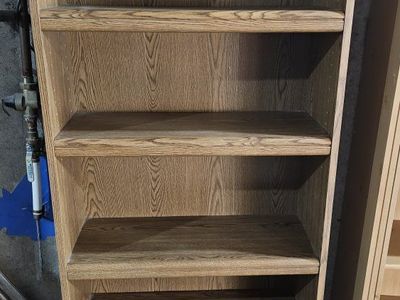 Wooden Bookcase with Adjustable Shelves - Oak Finish