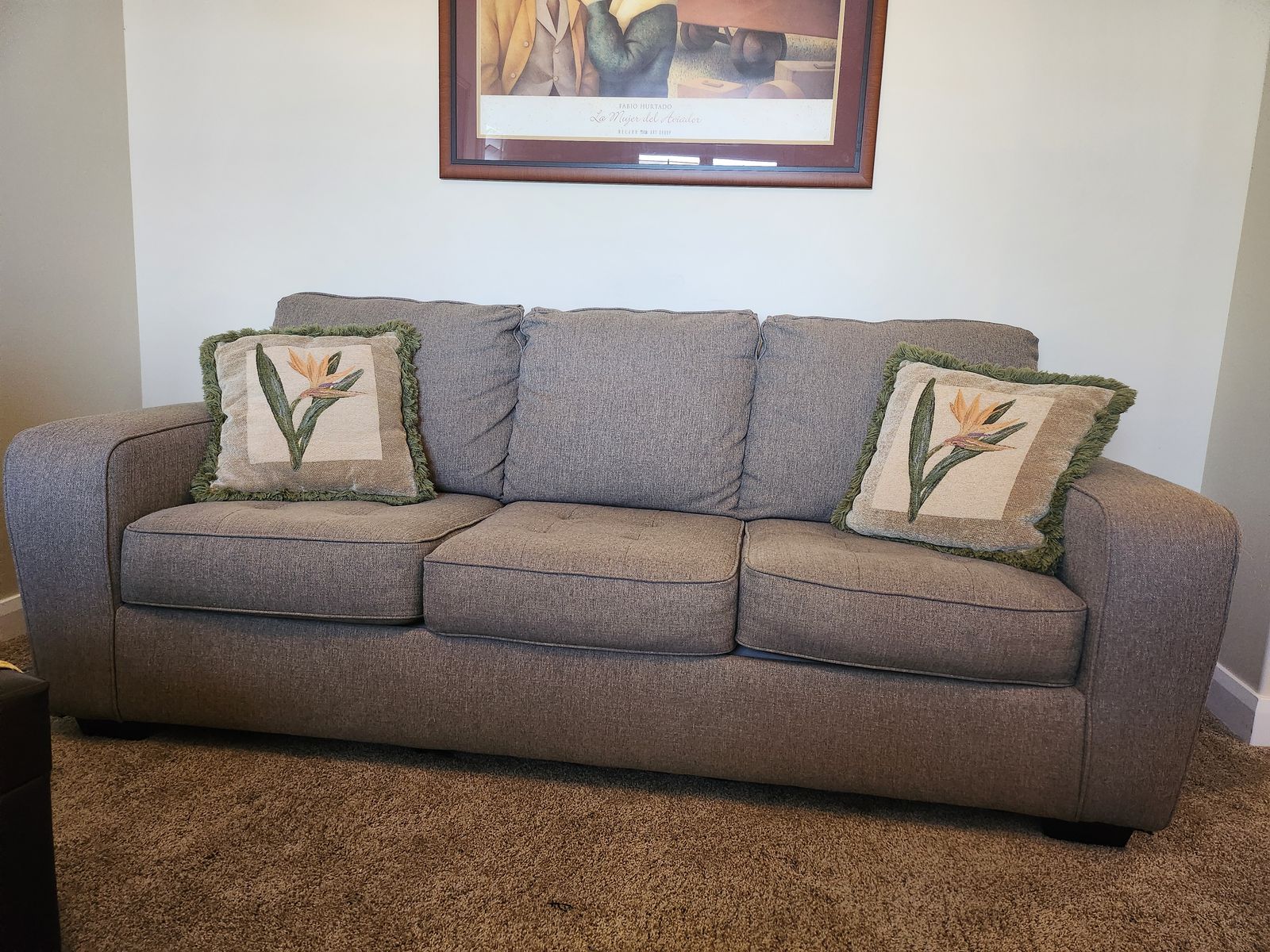 Grey 3 cushion coach
