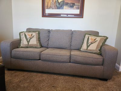 Grey 3 cushion coach