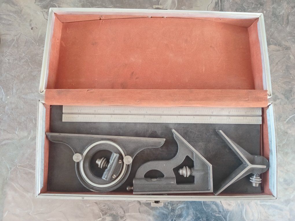 Starrett 12" Premium 4-Piece Combination Square Set Like New