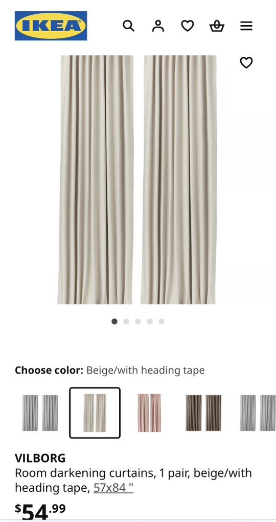 2 Panels Ikea Riom Darkening Vilborg Curtains