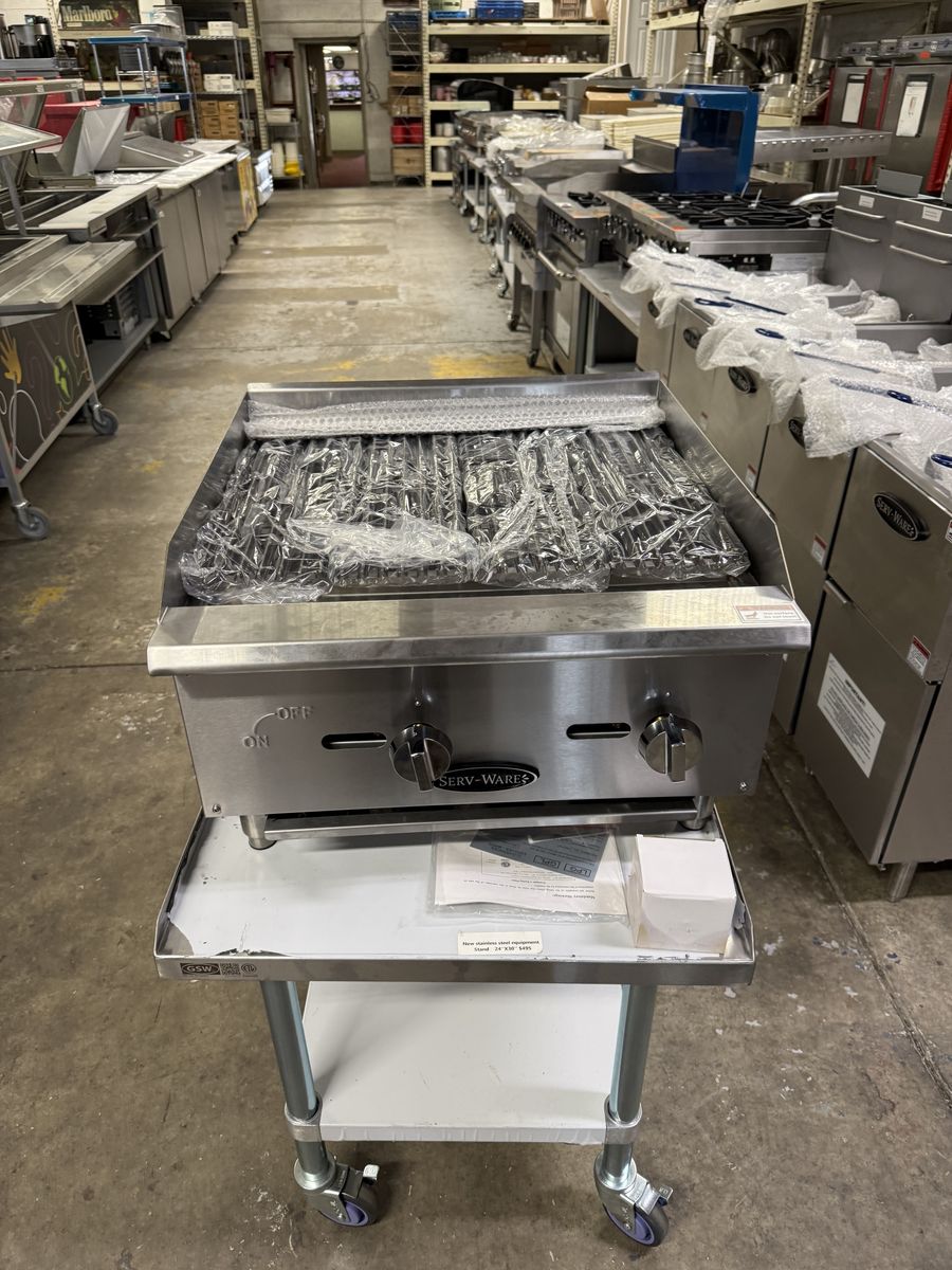 New 24" Gas Radiant  Char broiler  LP  / Natural gas one year part and labor warranty