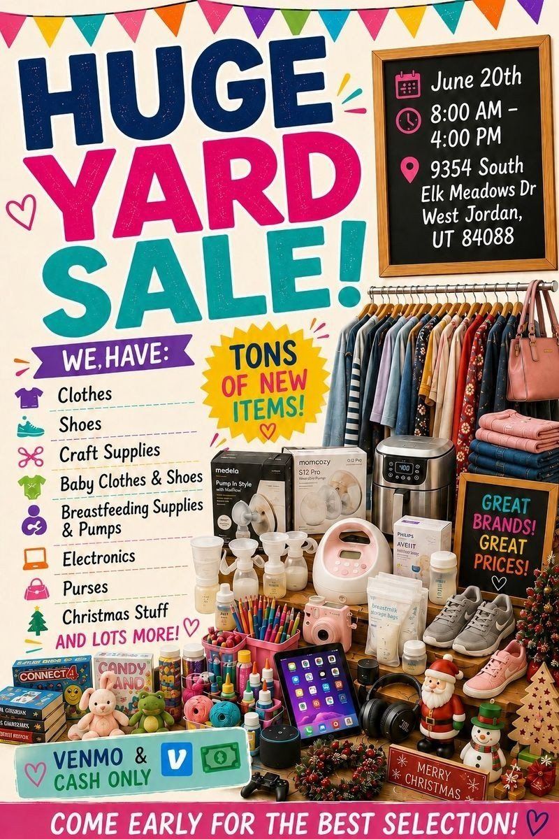 HUGE Yard Sale Tomorrow