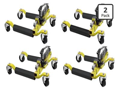 4 Pcs Car Wheel Dolly with Hydraulic Tire Jack, 15