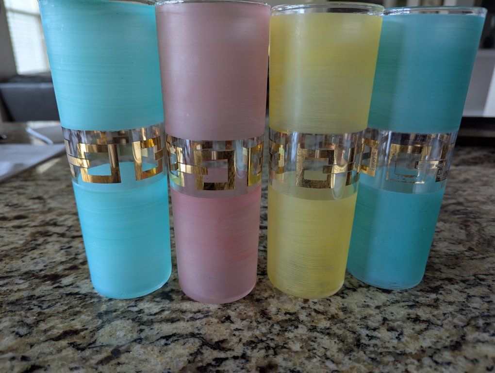 4 MCM Bartlett Frosted Glasses (4)