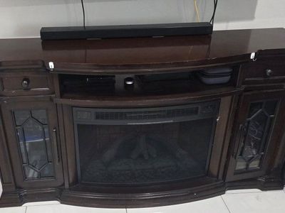 entertainment center with electric fireplace