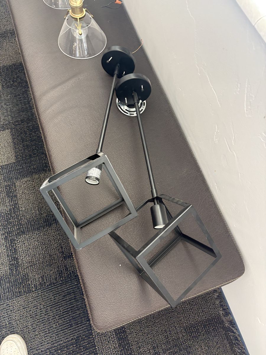 Matte black hanging light fixture