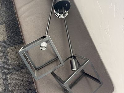 Matte black hanging light fixture