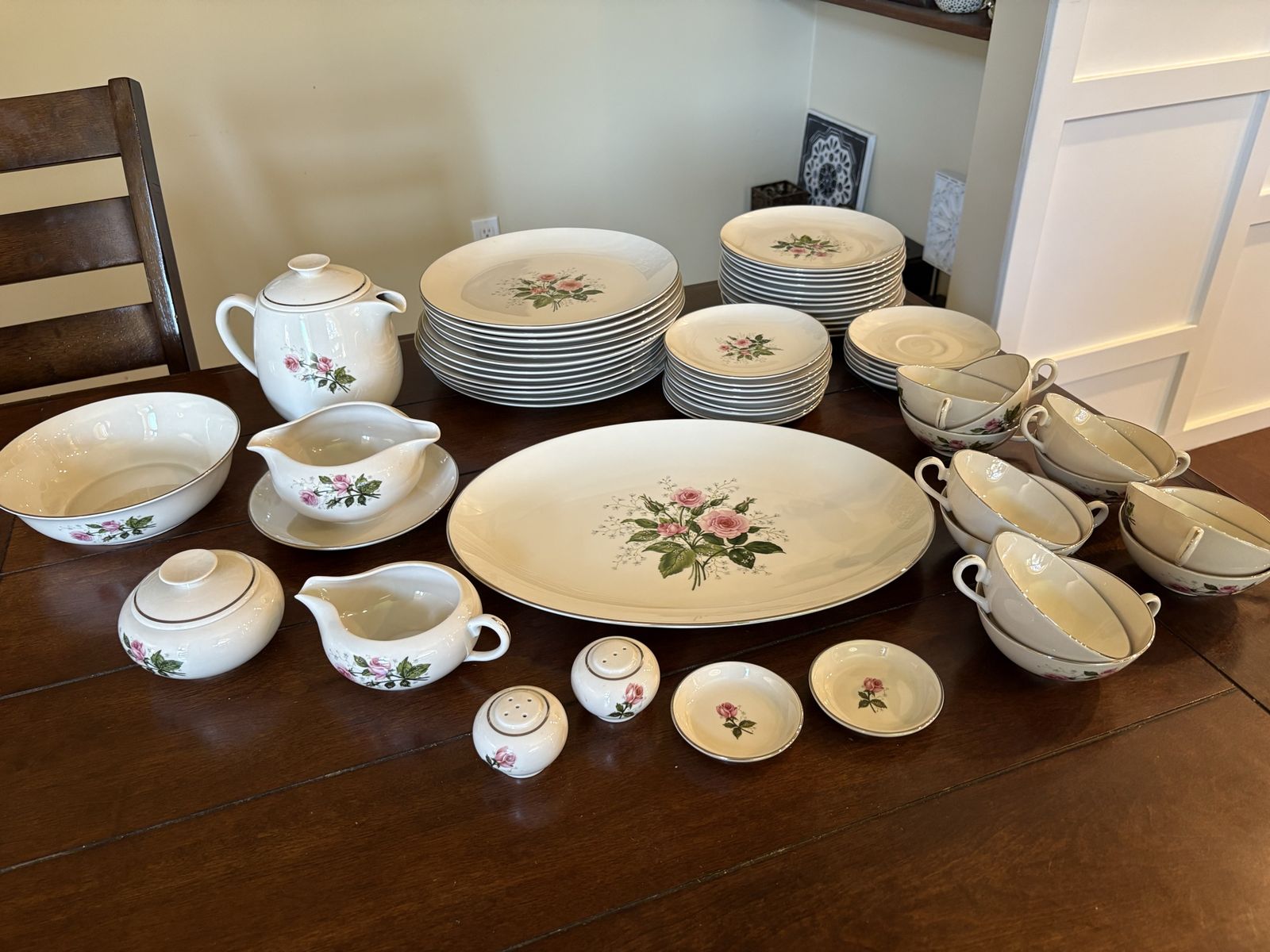 Large Belora China Set W/ Pink Roses