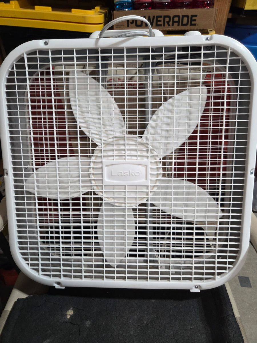 Lasko 20" White Box Fan - 3 Quiet Speeds, High Volume Airflow