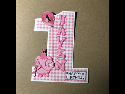 Happy Birthday Folded Card for 1 Year Old, Handmade for Boy Or Girl