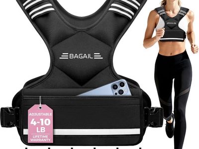 BAGAIL Adjustable Weighted Vest for Women 20-32lb, Comfortable U-Neck Rucking Vest with 6 Removable Weights