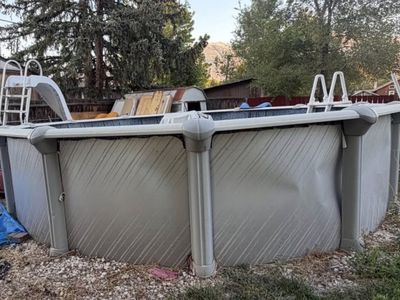 Above Ground Swimming Pool with Slide and Skimmer