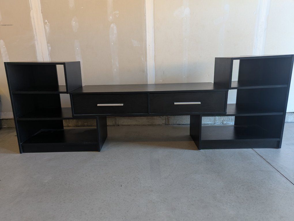 Black Adjustable Entertainment Center