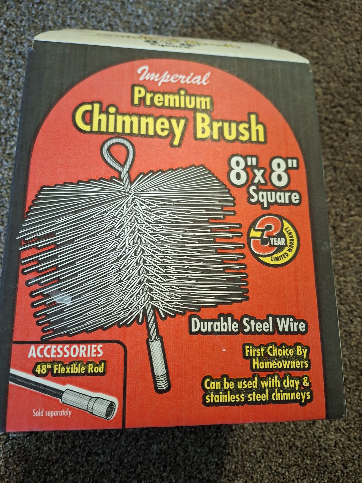 Chimney brush  imperial 8 inch square  new