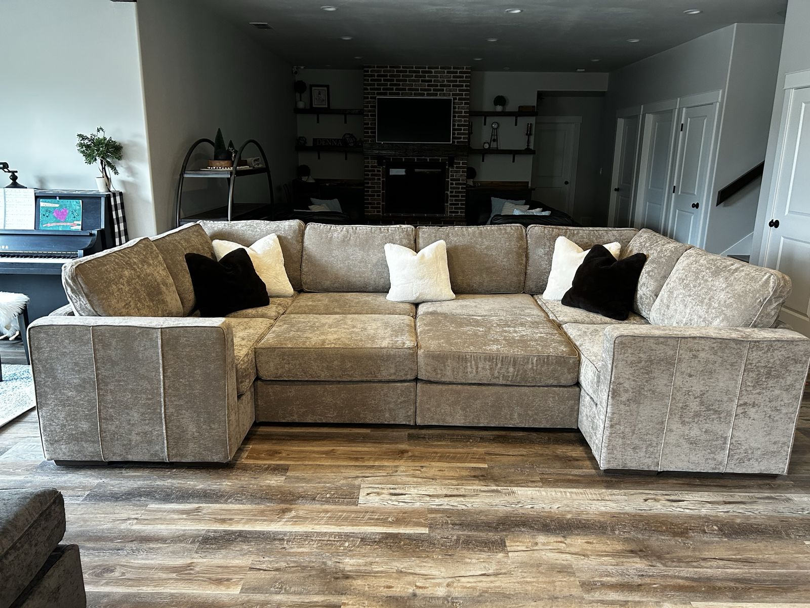 HUGE LoveSac Family Theater Sectional in Venetian Taupe