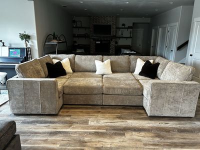 HUGE LoveSac Family Theater Sectional in Venetian Taupe