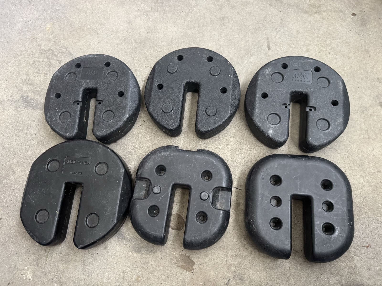 Set of 6 ABCCANOPY Black Canopy Tent Weight Plates