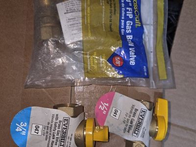BrassCraft & Everbilt Gas Ball Valves - 1/2" & 3/4" FIP, Safety Lock Handle