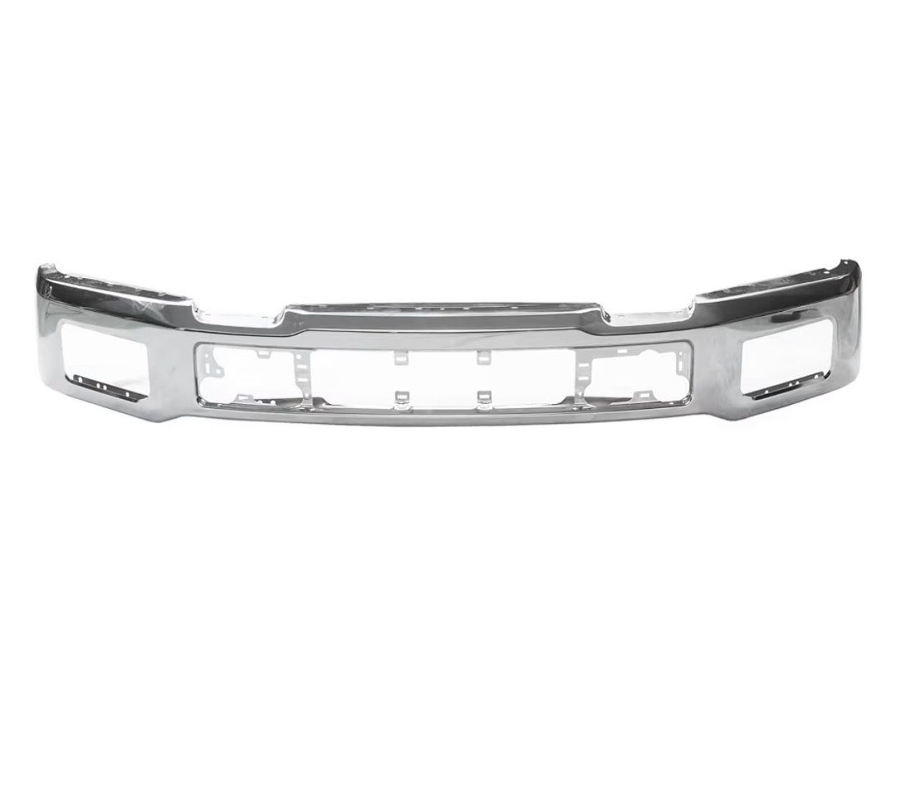 Chrome Steel Front Bumper Cover Face Bar Compatible with 2018 2019 2020 Ford F-150 W/Fog Lamp Holes