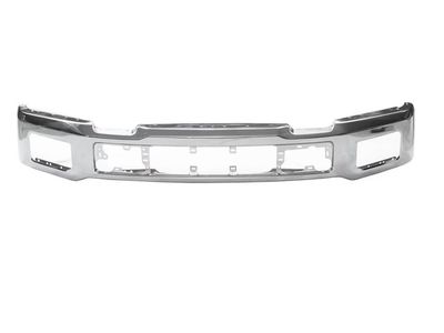 Chrome Steel Front Bumper Cover Face Bar Compatible with 2018 2019 2020 Ford F-150 W/Fog Lamp Holes