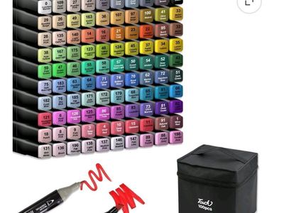 NEW 100 Piece Dual Tip Alcohol Markers Set with Carrying Case