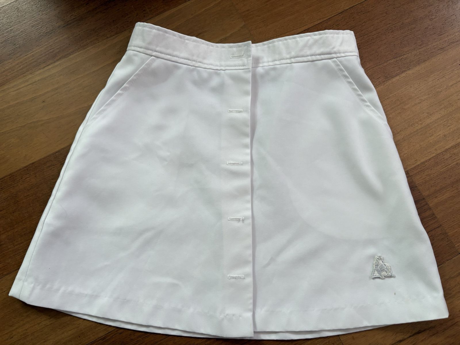 Le Coq Sportif Button Front Tennis Skirt White Sz S or M