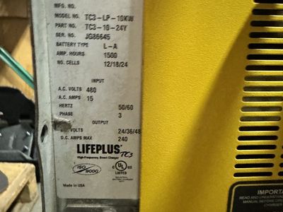 Hawker LifePlus - #TC3-LP-10KW Forklift Smart Charger