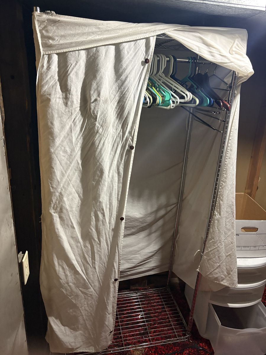 Portable Wire Garment Rack with Fabric Dust Cover