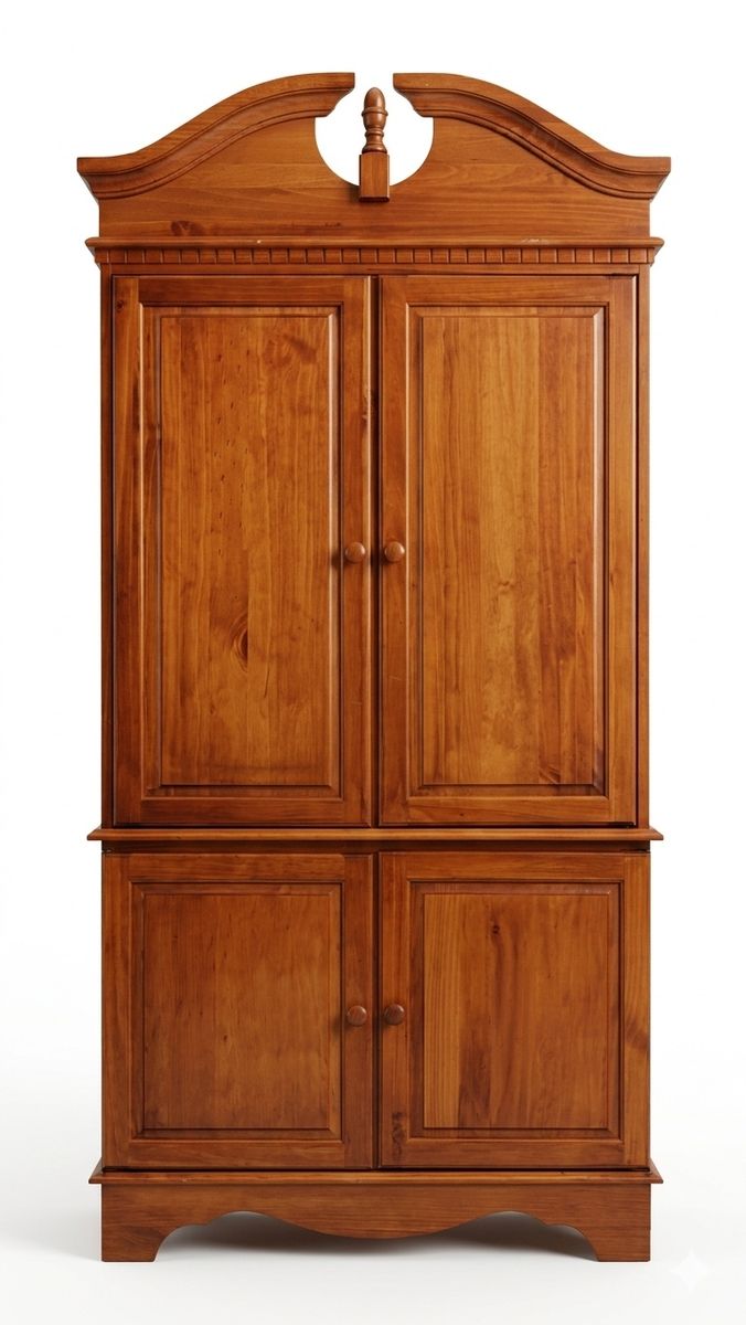 Large Solid Wood Armoire - 7ft Tall - Removable Cr