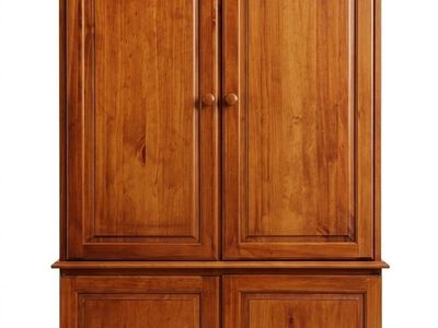 Large Solid Wood Armoire - 7ft Tall - Removable Cr