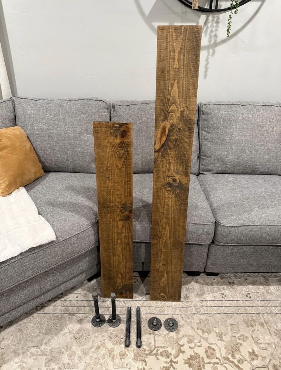 Set Of 2 Wood Modern Floating Shelves