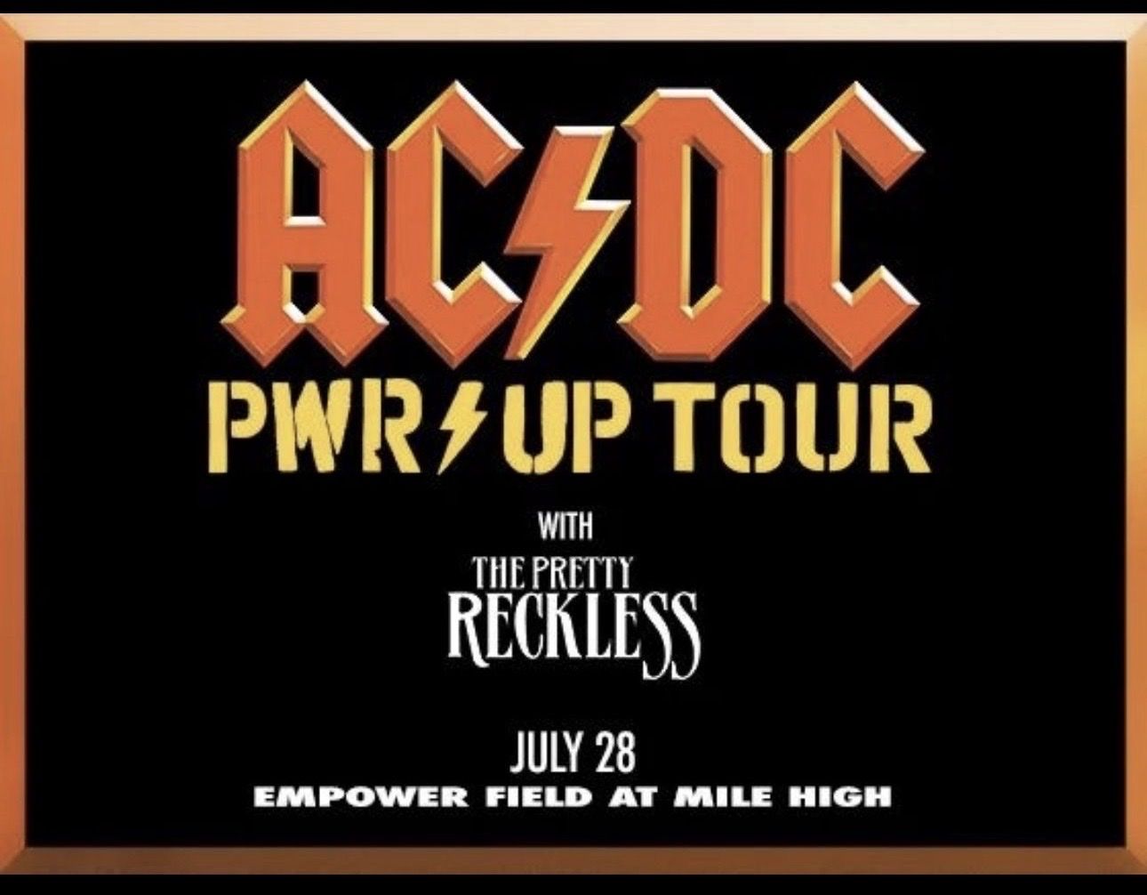 AC/DC Lower Bowl Center stage ticket 07/28/26