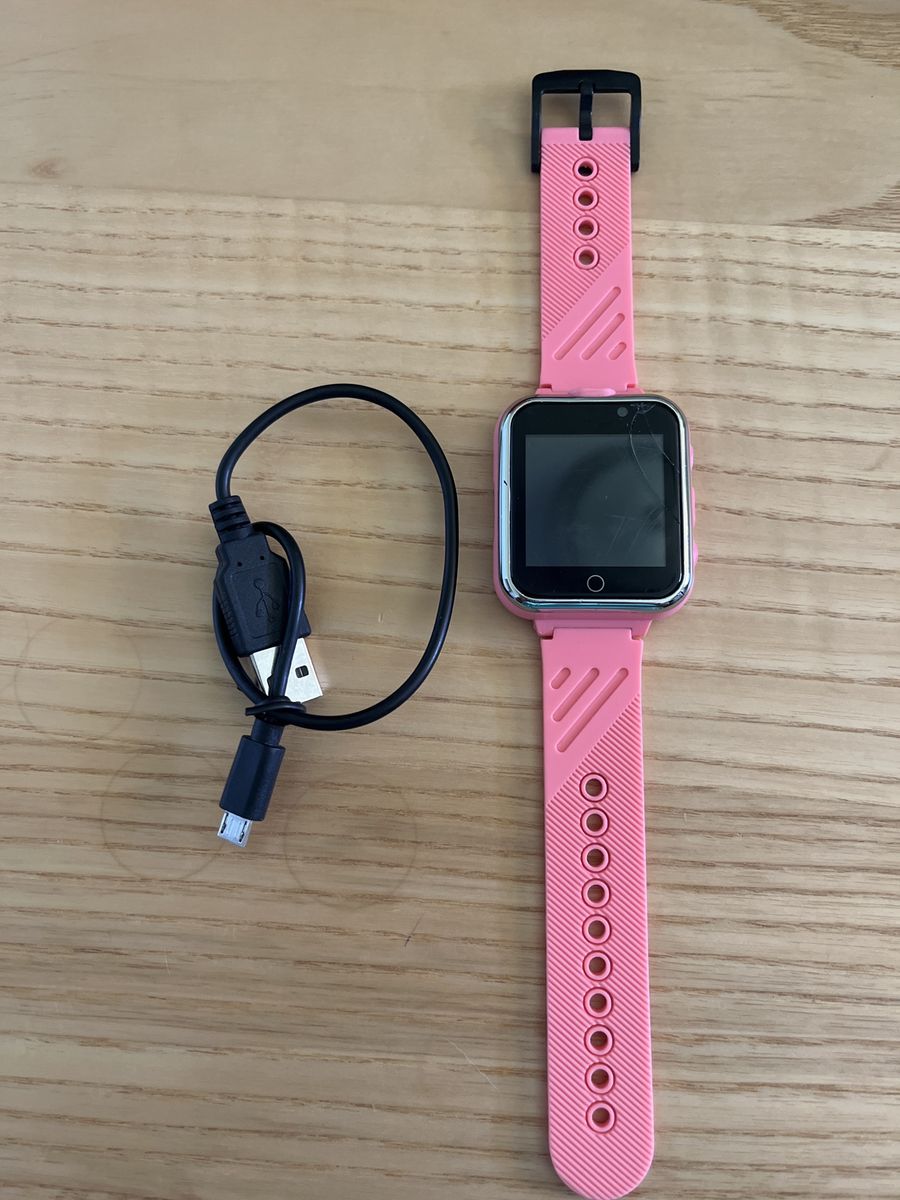 Kids Smart Watch for Girls, Pink with Camera & GPS Tracker - Used (Cracked Screen)