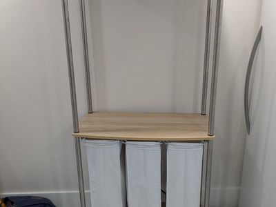 Laundry Cart / Laundry Center with Wheels and Hanging Rod.