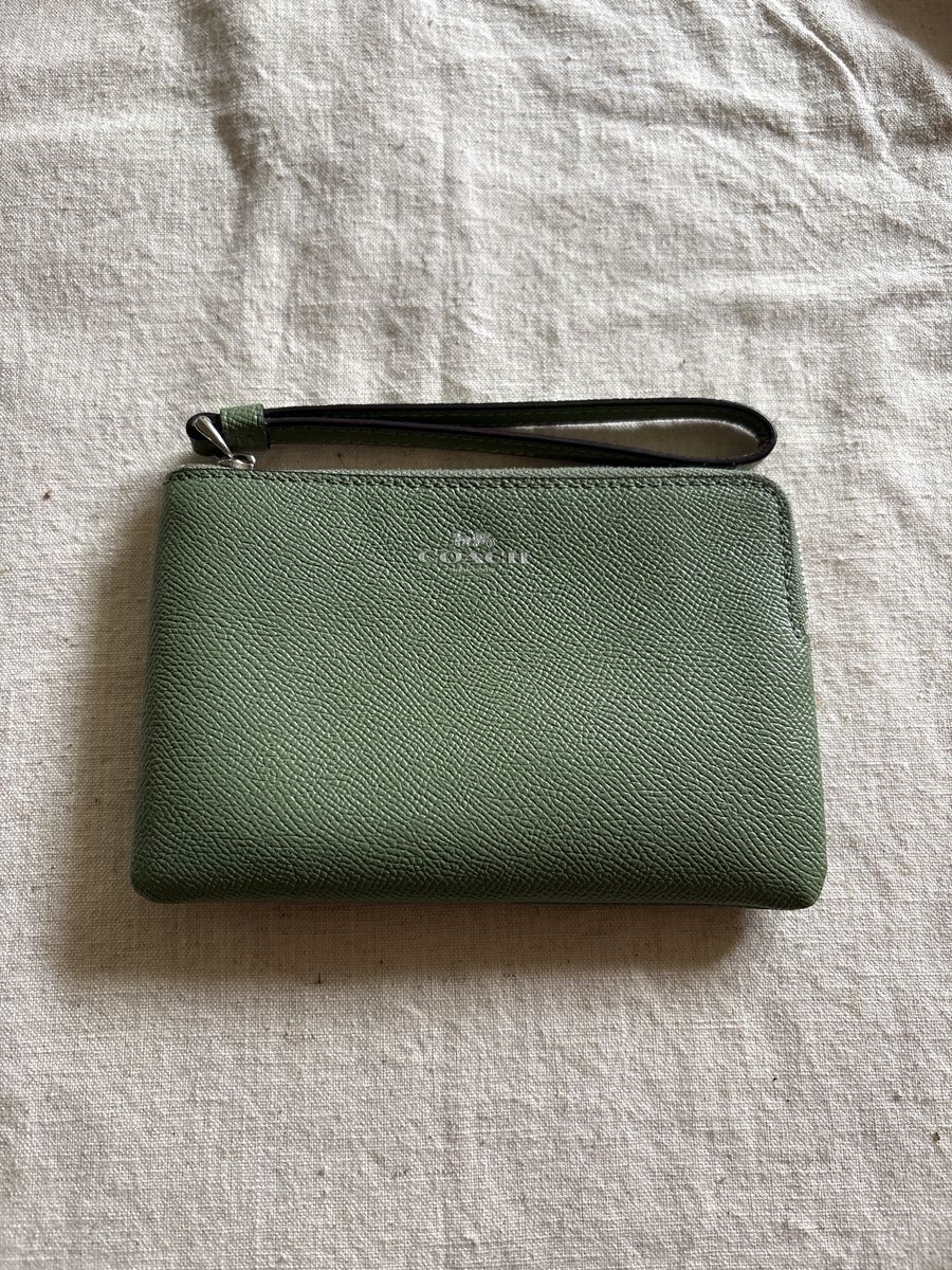 Coach Leather Corner Zip Wristlet Wallet