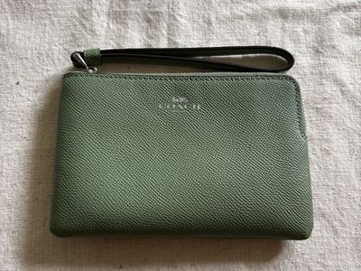 Coach Leather Corner Zip Wristlet Wallet