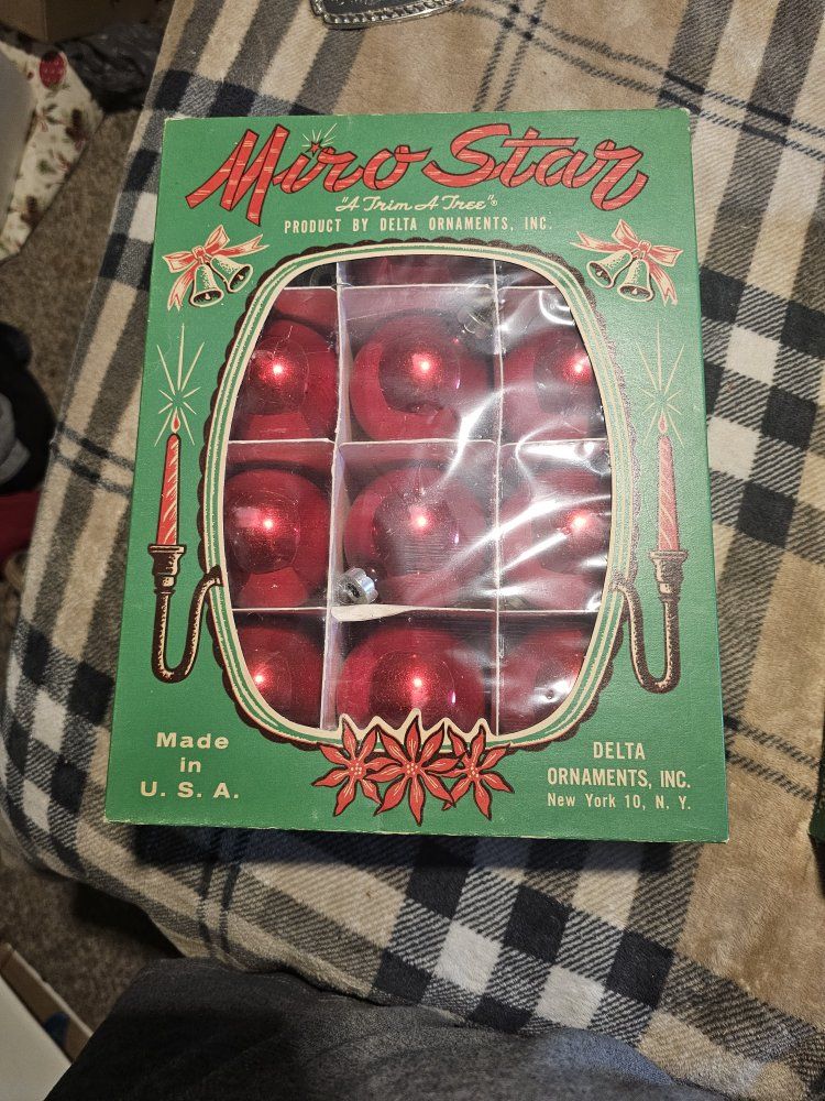 vintage miro star Christmas ornaments
