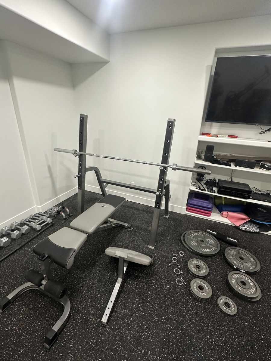 90's Heavy Duty Gym Quality Squat Rack/Bench Press
