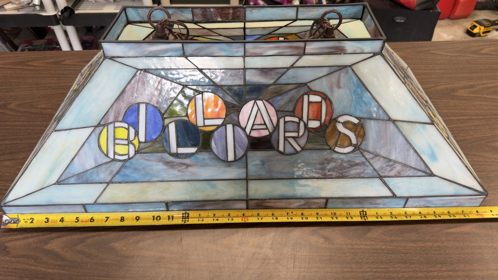 Stained Glass Billiards Pool Table Hanging Light Lamp Shade 