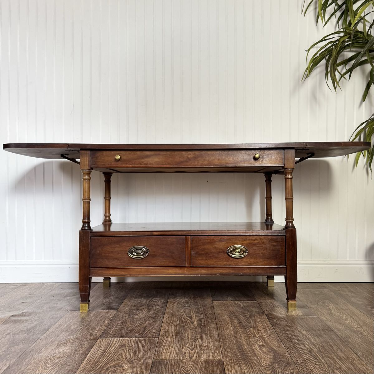 Vintage Mid-Century Federal Drop-Leaf Server Table