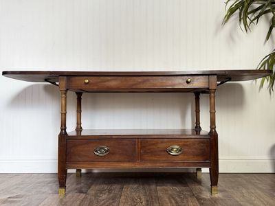 Vintage Mid-Century Federal Drop-Leaf Server Table